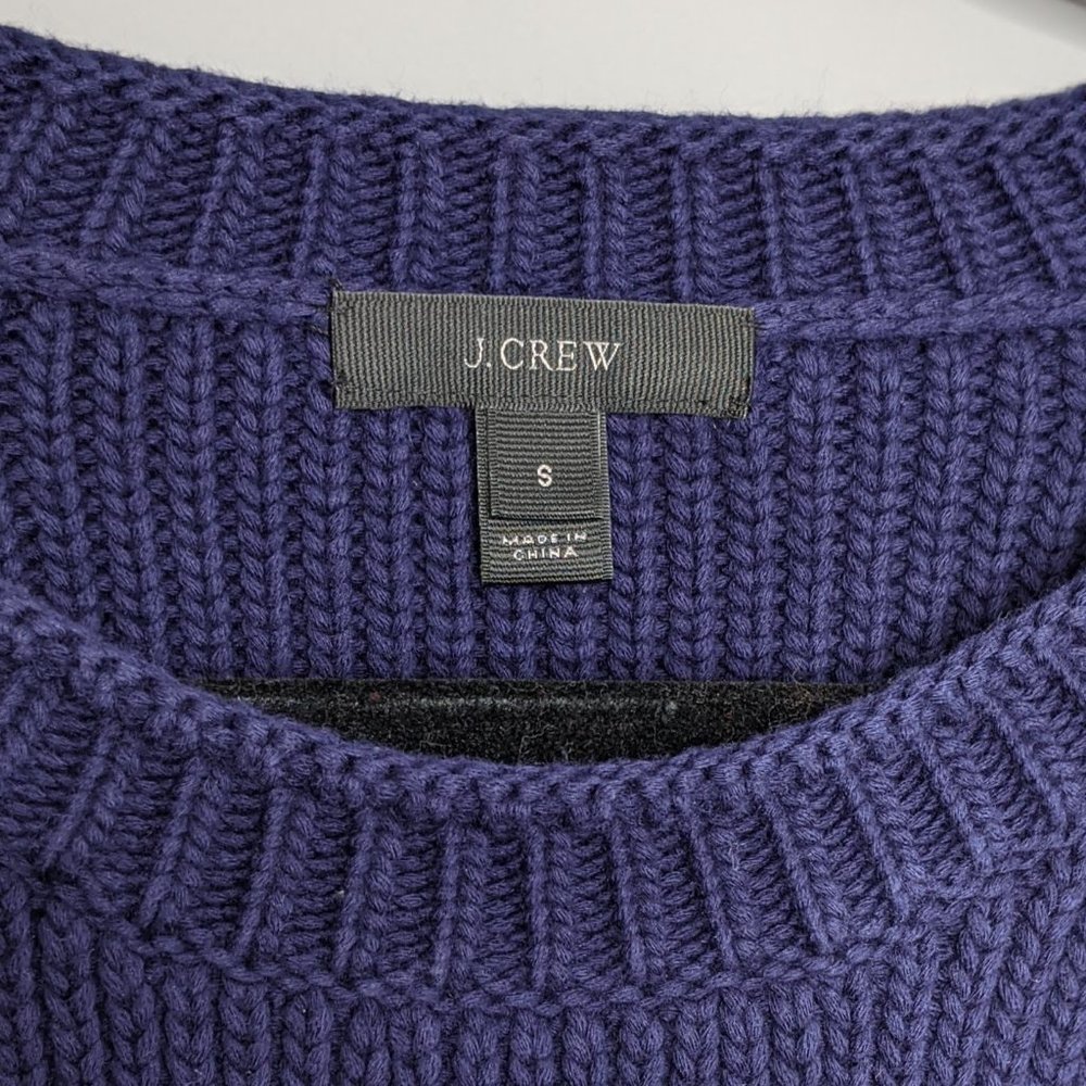 J CREW • Navy Blue Ribbed Tie Crewneck Sweater S - Picture 4 of 8